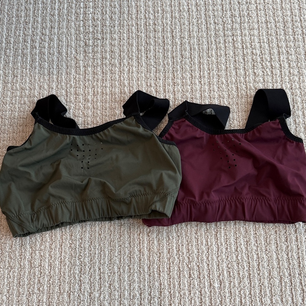 Stylish Women's Intimates Bra Set - Olive Green and Burgundy